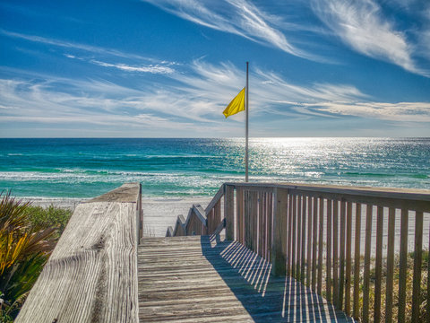 Quintessential 30A Beach View on a Gorgeous Florida Winter Afternoon 