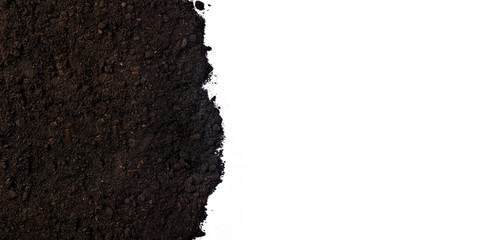 Soil or dirt crop isolated on white background. Planting concept. Working in the spring garden