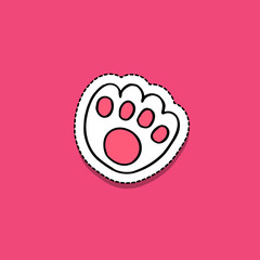 paw doodle icon, vector illustration