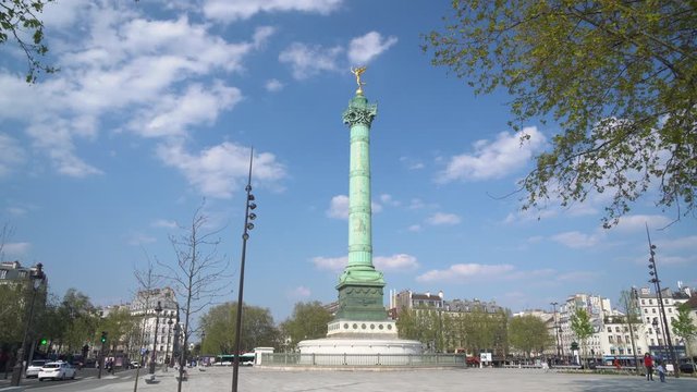 Paris, The column of Jules, monument to the French Revolution, at the Bastille square