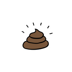 poo doodle icon, vector illustration