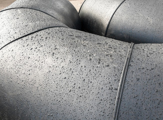 Gray metal pipes (tubes) surface