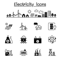 Electricity icons set vector illustration graphic design