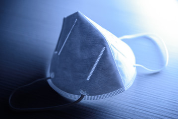 Surgical mask KN96 marked with logo used for self protection from Coronavirus COVID-19