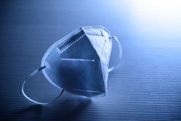 Surgical mask KN96 marked with logo used for self protection from Coronavirus COVID-19