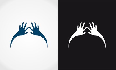 hand vector sanitation logo
