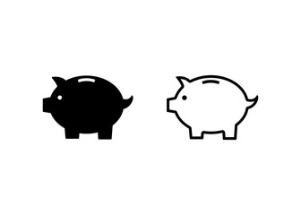 Piggy bank icon, Piggy bank sign and symbol vector design