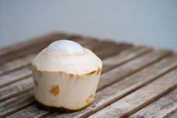 Peeled Coconut Ready to Eat. Peelless coconut