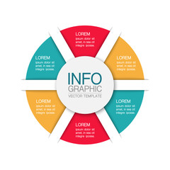 Vector iInfographic template for business, presentations, web design, 6 options.