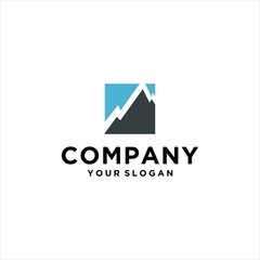 mountain vector logo design box modern