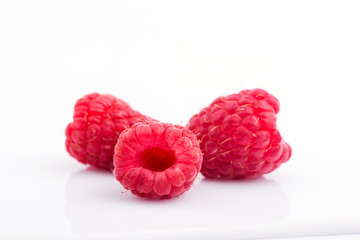 raspberries closeup. sweet raspberries.
