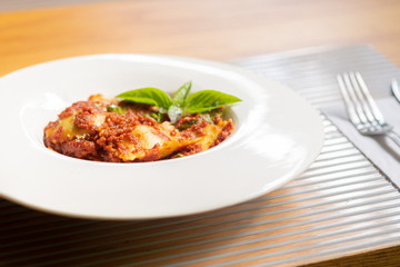 Ravioli with tomato sauce