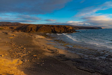 colorful sunset of Fuerteventura in Spain Canary islands