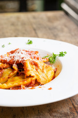 Ravioli with tomato sauce