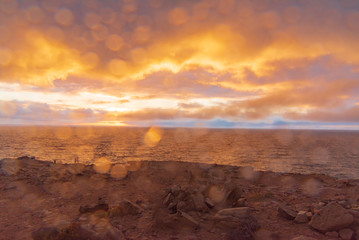 colorful sunset of Fuerteventura in Spain Canary islands