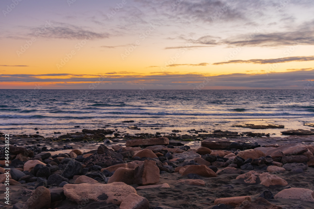 Sticker colorful sunset of Fuerteventura in Spain Canary islands