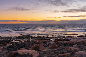 Fototapeta na wymiar colorful sunset of Fuerteventura in Spain Canary islands