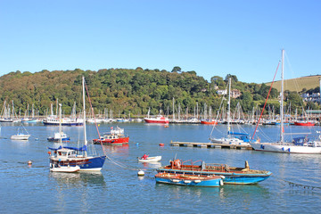 Fototapeta na wymiar Boats on the River Dart at Dartmouth, Devon