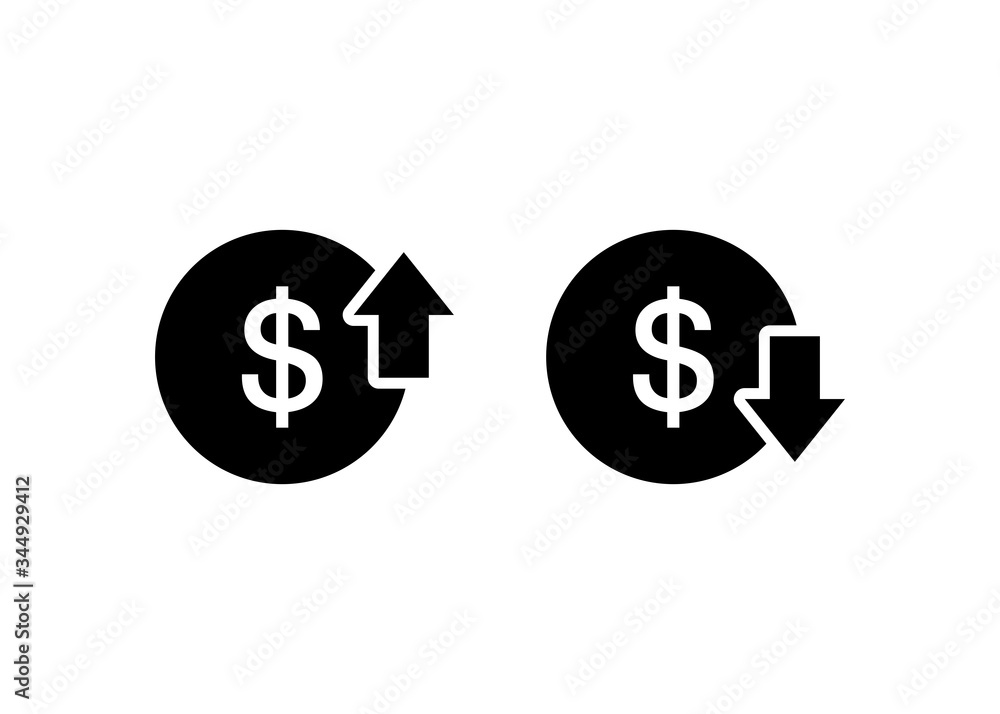 Poster cost reduction icon vector. reduce costs sign and symbol vector design