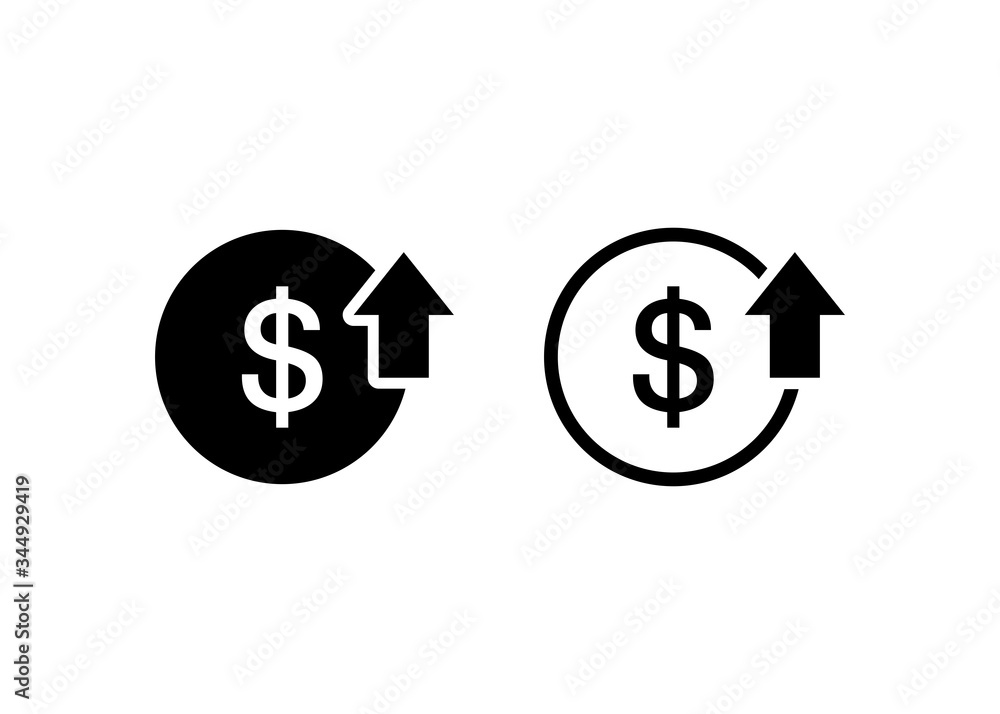 Poster cost reduction icon vector. reduce costs sign and symbol vector design