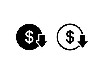 cost reduction icon vector. Reduce costs sign and symbol vector design