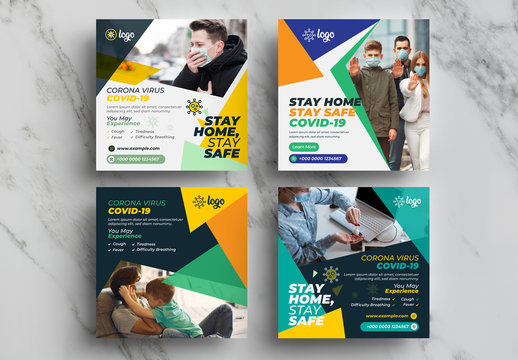 Coronavirus Social Media Layout Pack