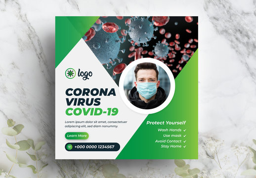 Coronavirus Pandemic  Social Distance Awareness Social Media Layout