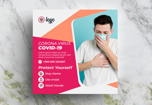 Coronavirus Pandemic  Social Distance Awareness Social Media Layout