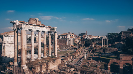 Obraz premium view of the roman forum in rome