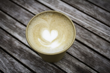 Heart in a cafe