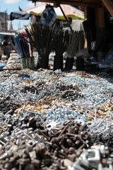 Obraz premium vis, clous, fixation , acier, art, métaux, divers, collections, couleurs, commerce commerçant, quincaillerie , 