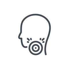 Sore throat line icon. Throat pain vector outline sign.