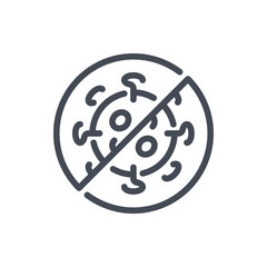 Virus prevention line icon. Antivirus vector outline sign.