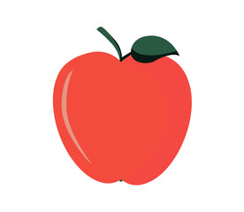 Red apple isolated on white. Vector illustration. apple icon isolated on white background, Apple fruits vector icon, Apple icon image