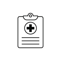 Medical record icon, medical report icon, vector isolated