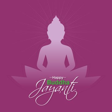 Happy Buddha Purnima Banner, Happy Buddha Jayanti Banner - Illustration