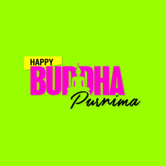 Happy Buddha Purnima Banner, Happy Buddha Jayanti Banner - Illustration