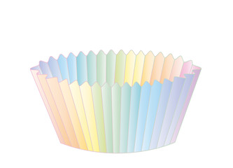 leeres Regenbogen Cupcake Förmchen in Pastell