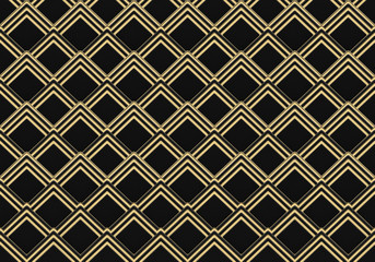 3d rendering. modern luxurious seamless golden square grid pattern wall design background.