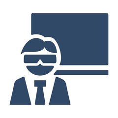 Teaching icon in flat style. Training sign. School concept.