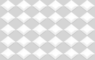 3d rendering. Seamless modern white square grid pattern design wall art background.