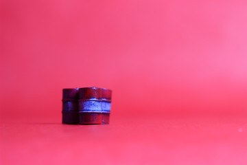 Photo Close Up, Scale HO Red Oil Barrel, for your element design oil or fuel related
