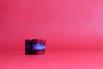 Photo Close Up, Scale HO Red Oil Barrel, for your element design oil or fuel related
