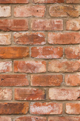 Weathered red brick wall background