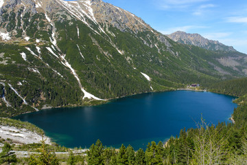 Naklejka na ściany i meble Morskie Oko lake (Eye of the Sea) at Tatra National Park near Zakopane city in Poland
