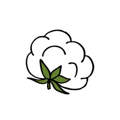 cotton doodle icon, vector illustration