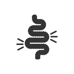 Gut constipation icon. intestine vector illustration isolated on white background. Stomach and digestion business concept. 