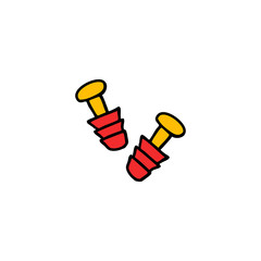 earplug doodle icon, vector illustration