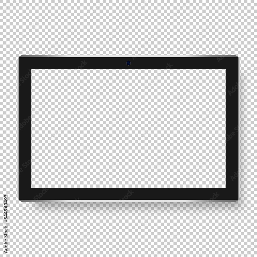 Poster modern tablet with blank screen. tablet mockup isolated on transparent background. realistic vector 
