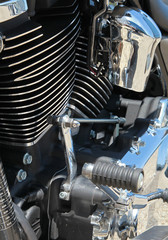 Détail d'un moteur de moto	